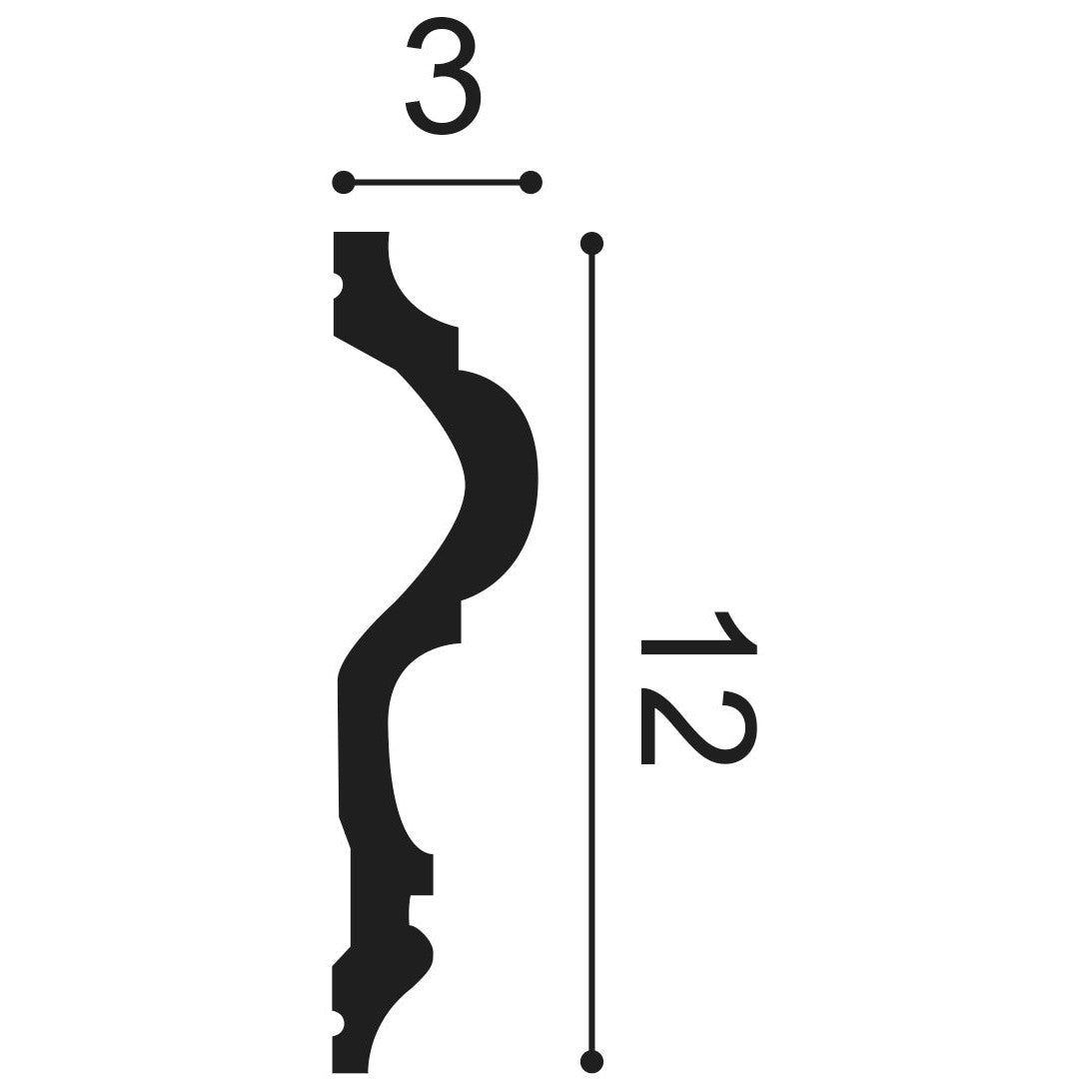 Orac Decor, P8050F Flexible Wall Moulding, Wall Moulding, Flexible Wall Moulding, Wall Moulding