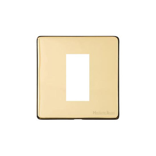 Vintage Range-Unlacquered Polished Brass -1 Module Euro Plate