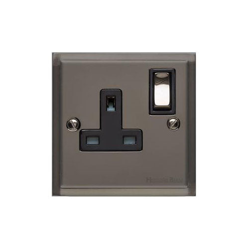 Elite Stepped Plate Range Polished Black Nickel | Single Socket (13 Amp)