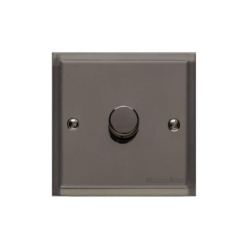 Elite Stepped Plate Range Polished Black Nickel | 1 Gang TED Dimmer (Compatible with LED Lamps)