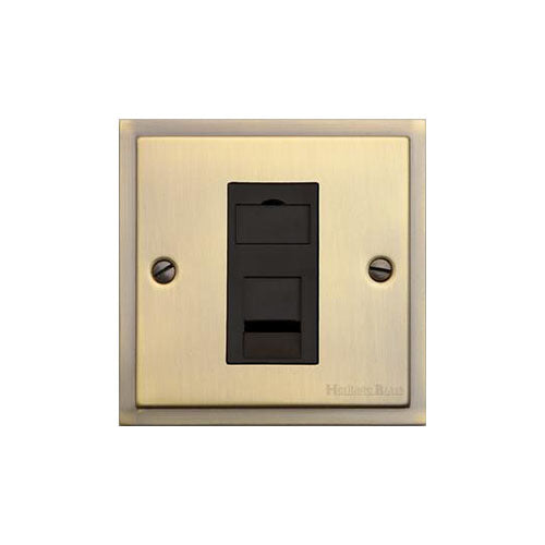 Elite Stepped Plate Range-Antique Brass-1 Gang CAT6