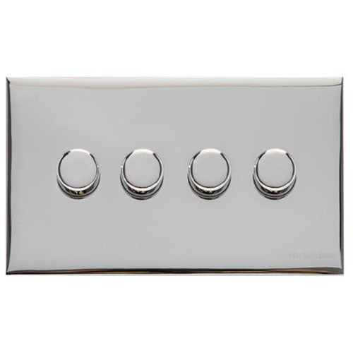 Winchester Range-Polished Chrome-4 Gang LED Dimmer (Compatible with LED Lamps)