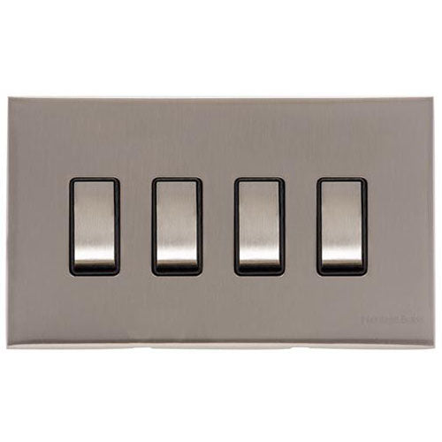 Winchester Range-Satin Nickel-4 Gang Rocker Switch (10 Amp)
