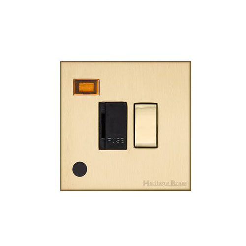 Winchester Range-Satin Brass-Switched Spur with Neon + Cord (13 Amp)