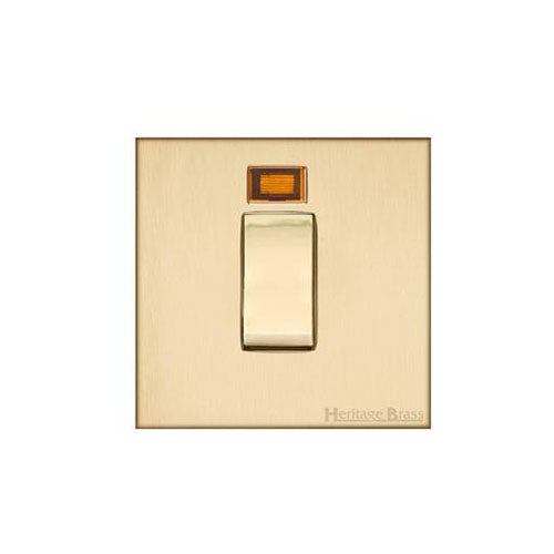 Winchester Range-Satin Brass-45A DP Cooker Switch with Neon (single plate)