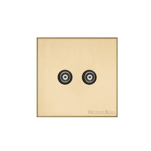 Winchester Range-Satin Brass-2 Gang TV Coaxial Socket