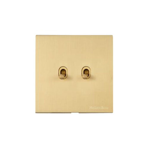Windsor Range-Satin Brass-2 Gang Stockholm Toggle