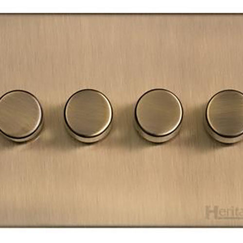 Winchester Range-Antique Brass-4 Gang LED Dimmer (Compatible with LED Lamps)