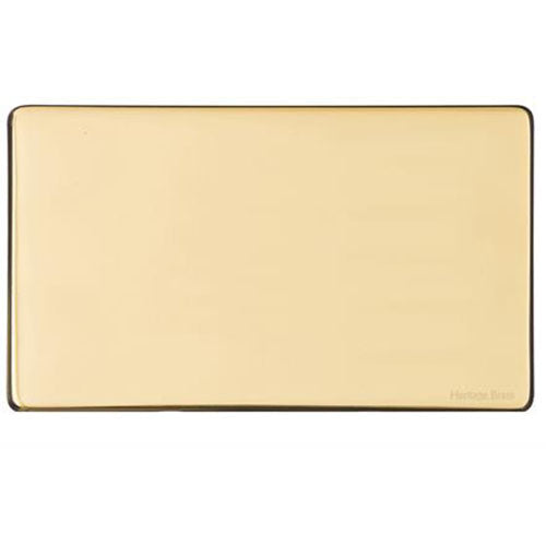 Vintage Range-Unlacquered Polished Brass -Double Blank Plate