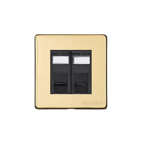 Vintage Range-Polished Brass-2 Gang CAT6