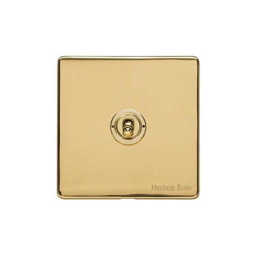 Vintage Range-Unlacquered Polished Brass -1 Gang Toggle Switch