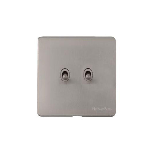 Vintage Range-Satin Nickel-2 Gang Stockholm Toggle