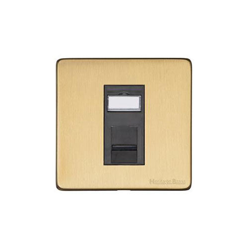 Vintage Range-Satin Brass-1 Gang CAT6
