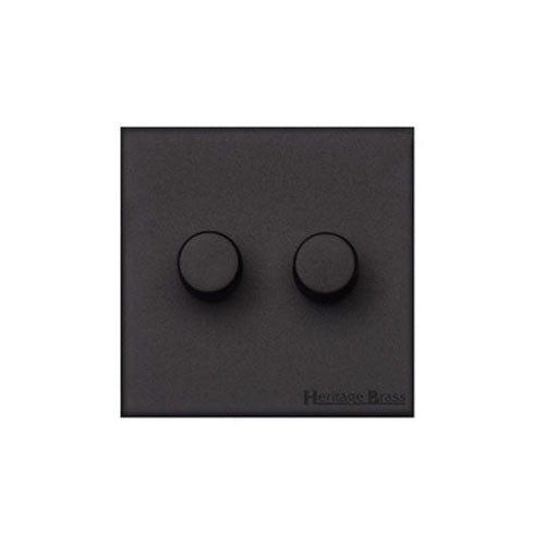 Windsor Range-Matt Black-2 Gang Dimmer (400 watts)
