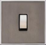 Executive Range-Satin Black Nickel & Chrome-1 Gang Rocker Switch