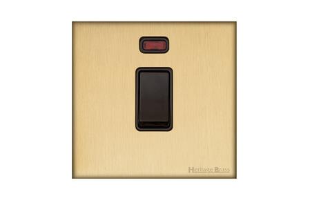 Windsor Range Matt Brass-20A Double Pole Switch with Neon