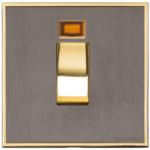 Executive Range-Satin Black Nickel & Brass-45A DP Cooker Switch with Neon (single plate)