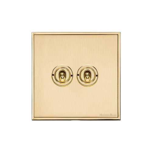 Executive Range-Satin Brass-2 Gang Dolly Switch