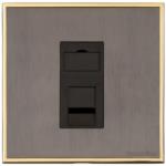 Executive Range-Satin Black Nickel & Brass-1 Gang RJ45