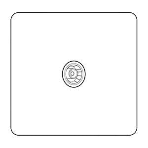 Executive Range-Matt White & Brass-1 Gang Non-Isolated TV Coaxial Socket