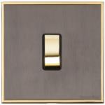 Executive Range-Satin Black Nickel & Brass-1 Gang Rocker Switch