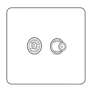 Executive Range-Matt White & Brass-TV/Satellite Socket