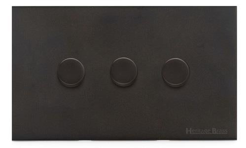 Windsor Range Dark Antique Bronze-3 Gang Dimmer 400 watts (Compatible with halogen/ incandescent bulbs)