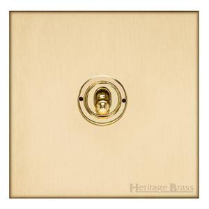Windsor Range Matt Brass-1 Gang Intermediate Toggle Switch