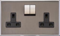 Executive Range-Satin Black Nickel & Chrome-Double Socket (13 Amp)