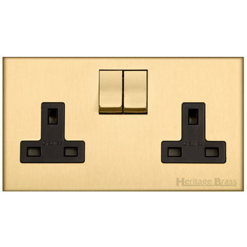 Winchester Range-Satin Brass-Double Socket (13 Amp)