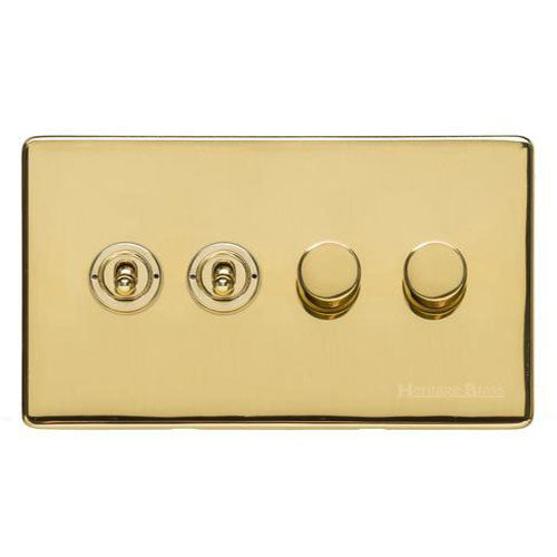 Vintage Range-Polished Brass-4G 2xToggle 2xTED