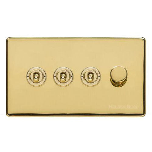 Vintage Range-Polished Brass-4G 3xToggle 1xTED