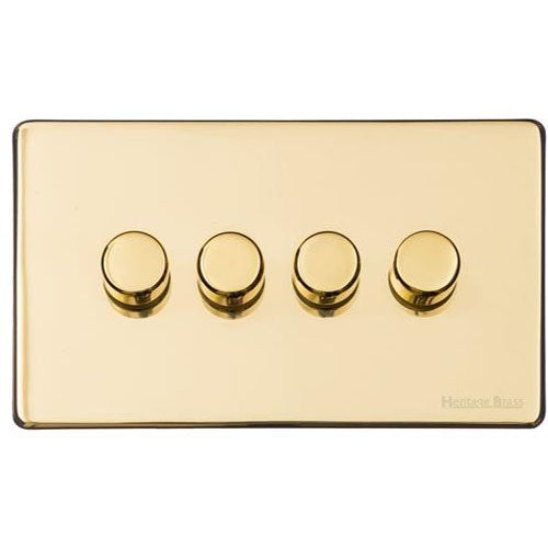 Vintage Range-Unlacquered Polished Brass -4G Multi Location Primary Dimmer