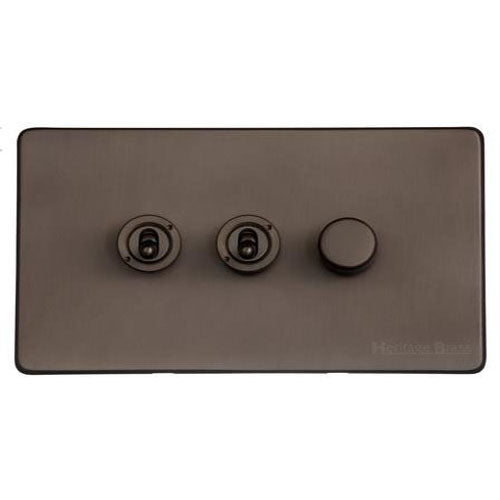 Vintage Range-Matt Bronze-3G 2xToggle 1xTED