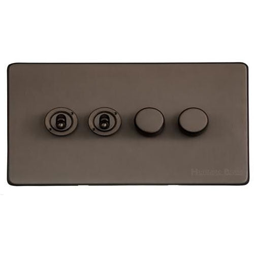 Vintage Range-Matt Bronze-4G 2xToggle 2xTED