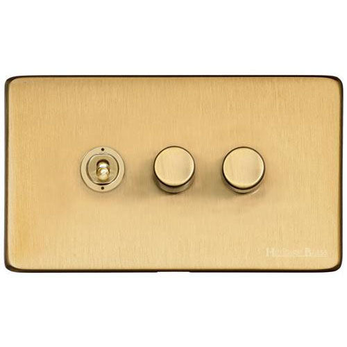 Vintage Range-Satin Brass-3G 1xToggle 2xTED