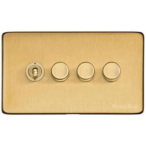 Vintage Range-Satin Brass-4G 1xToggle 3xTED