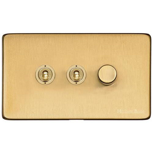 Vintage Range-Satin Brass-3G 2xToggle 1xTED