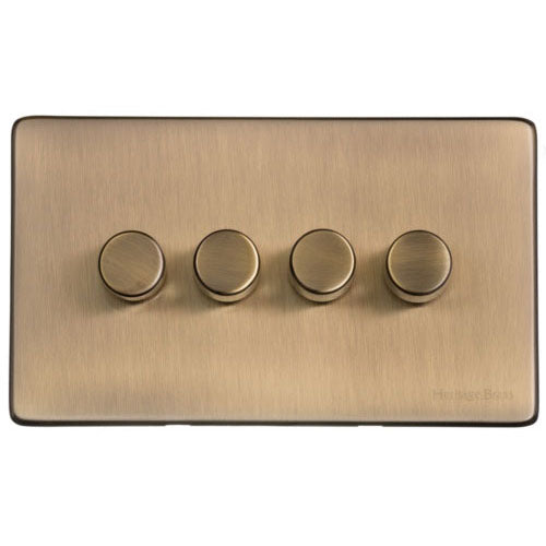 Vintage Range-Antique Brass-4 Gang Dimmer (400watts)