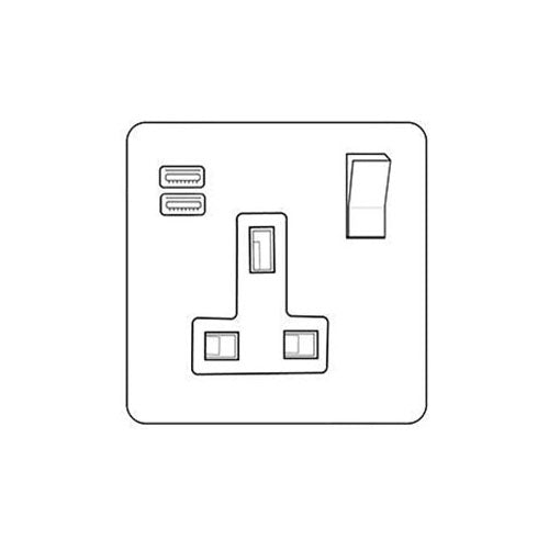Winchester Range-Polished Brass-1G 13A Socket with USB-A+C