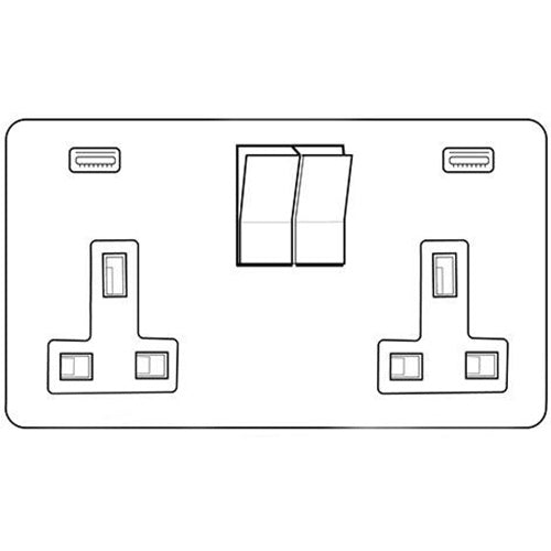 Vintage Range Satin Copper | 2G 13A Socket with USB-A+C