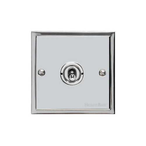 Elite Stepped Plate Range Polished Chrome | 1 Gang Toggle Switch