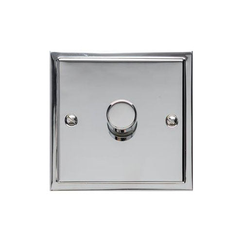 Elite Stepped Plate Range Polished Chrome | 1 Gang TED Dimmer (Compatible with LED Lamps)