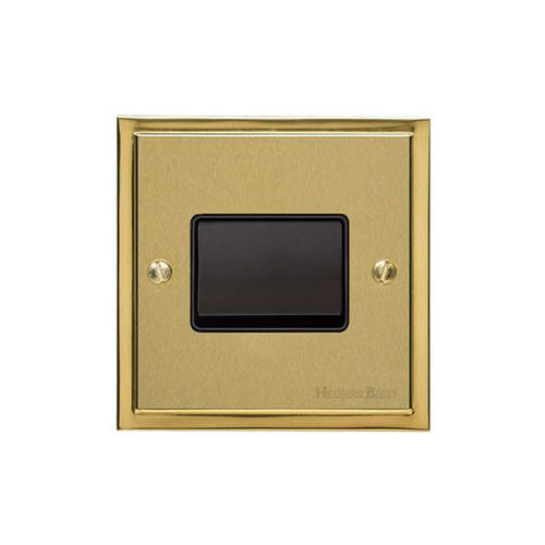 Elite Stepped Plate Range Satin Brass | 6A Triple Pole Fan Isolator Switch