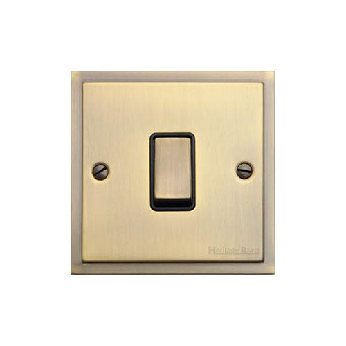 Elite Stepped Plate Range Antique Brass | 20A Double Pole Switch