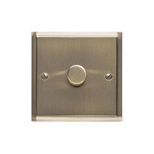 Elite Stepped Plate Range Antique Brass | 1G Multi Location Primary Dimmer