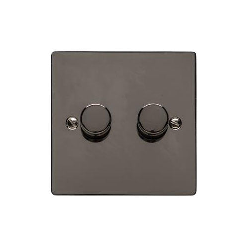Elite Flat Plate Range-Black Nickel-2G Multi Location Secondary Dimmer