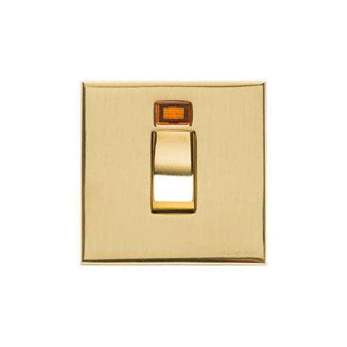 Winchester Range-Polished Brass-45A DP Cooker Switch with Neon (single plate)