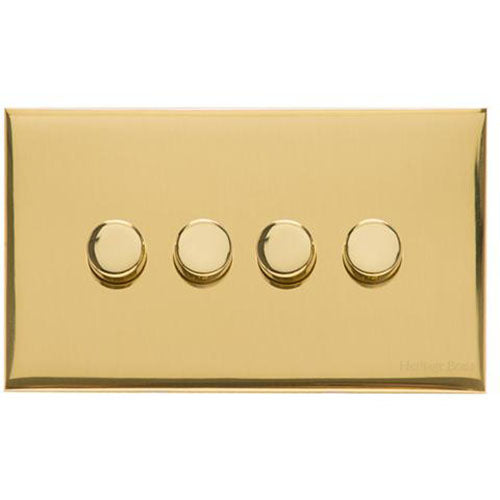 Winchester Range-Polished Brass-4 Gang LED Dimmer (Compatible with LED Lamps)