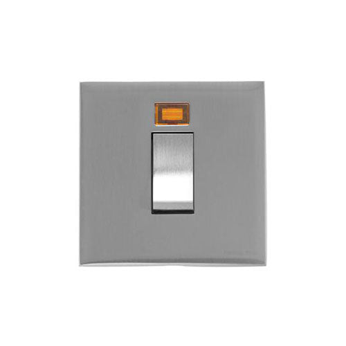 Winchester Range-Satin Chrome   -45A DP Cooker Switch with Neon (single plate)